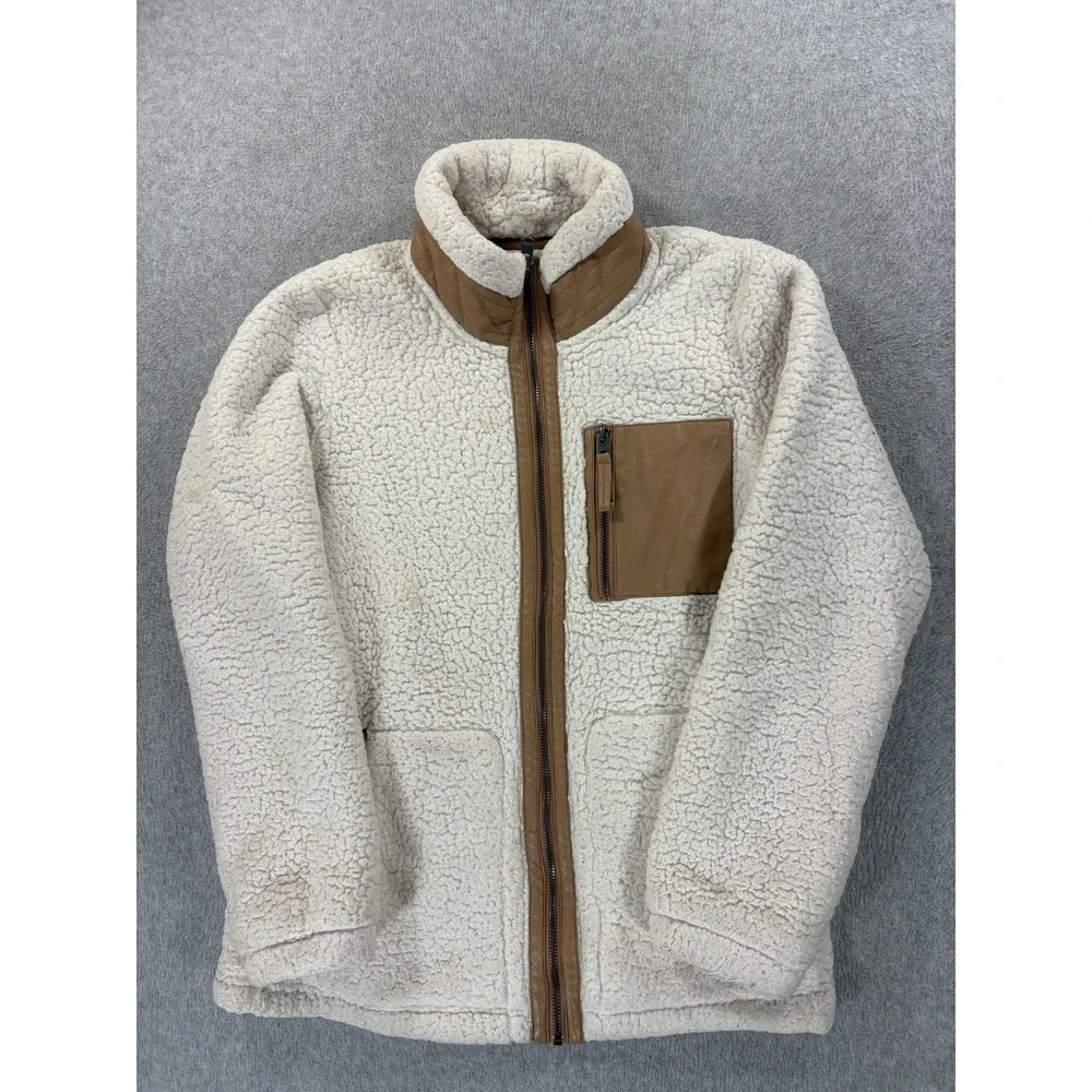 Abercrombie & Fitch SHERPA Full Zip Winter Jacket (Women's Small) White - Picture 1 of 12
